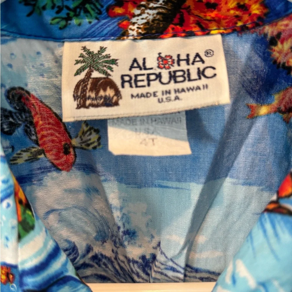 Aloha Republic Kids Button Down Hawaiian Shirt